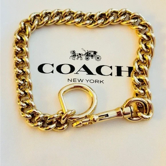 💰SOLD💰Coach Gold Wallet Strap/ Swag Bag Charm/ Keychain/ Bracelet - Picture 6 of 8